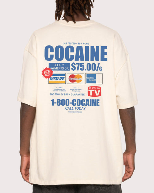 1-800-Cocaine Natural Oversized Tee