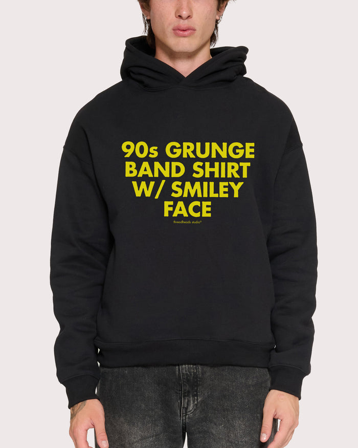 90s Grunge Black Hoodie