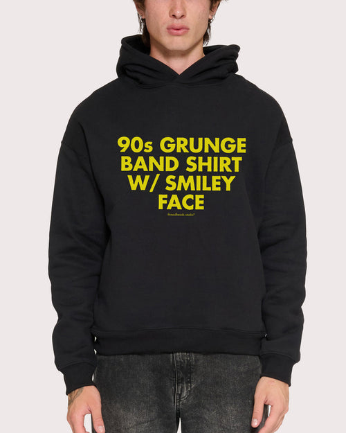 90s Grunge Black Hoodie
