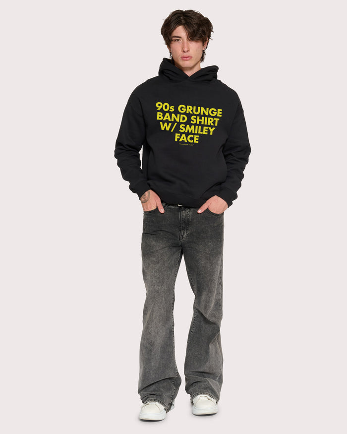 90s Grunge Black Hoodie