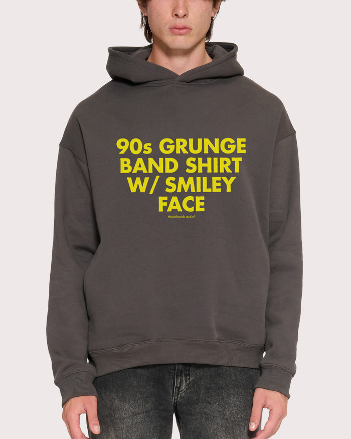 90s Grunge Charcoal Hoodie