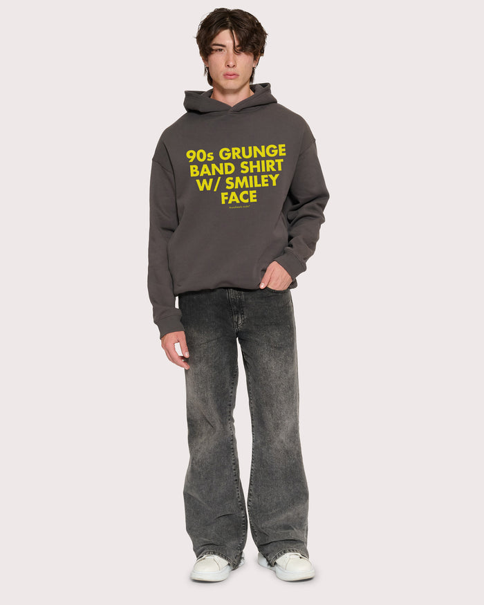90s Grunge Charcoal Hoodie