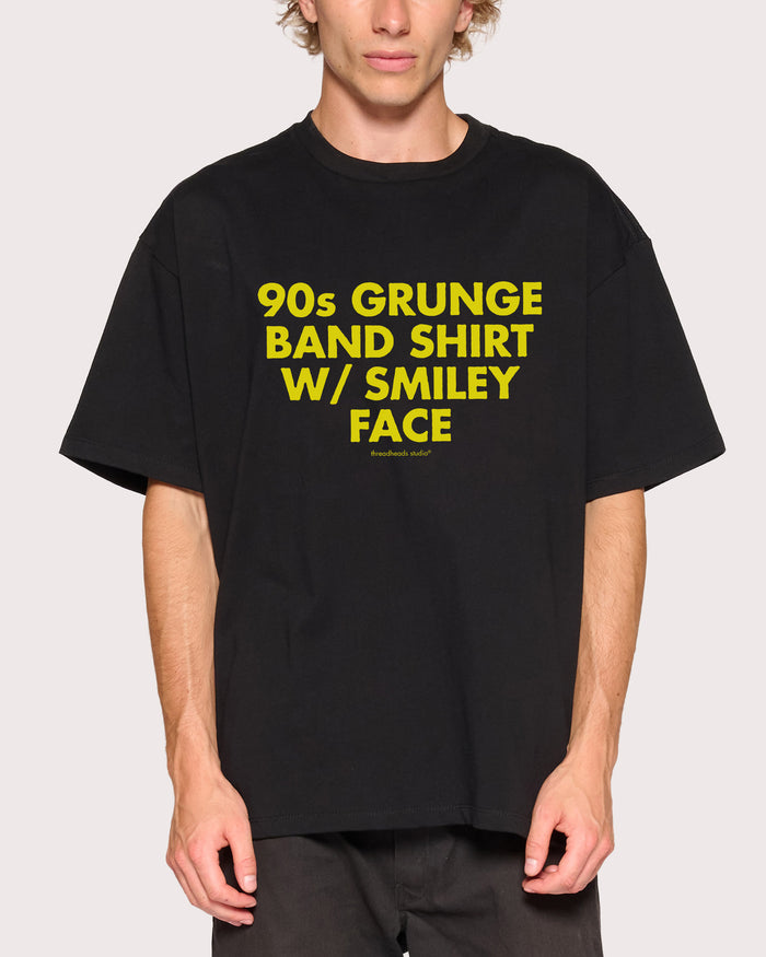 90s Grunge Black Oversized Tee
