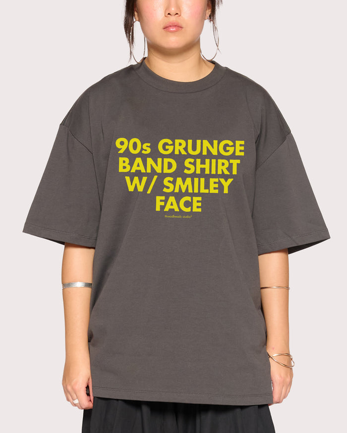 90s Grunge Charcoal Oversized Tee