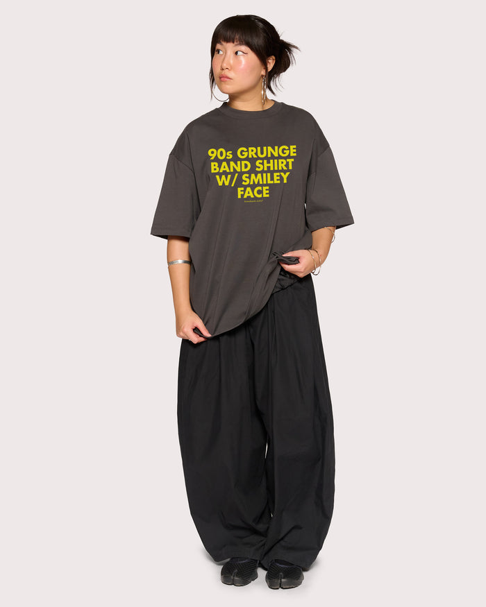 90s Grunge Charcoal Oversized Tee