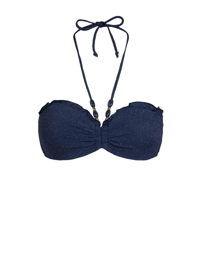 Alexis Top In Marine Blue Metallic
