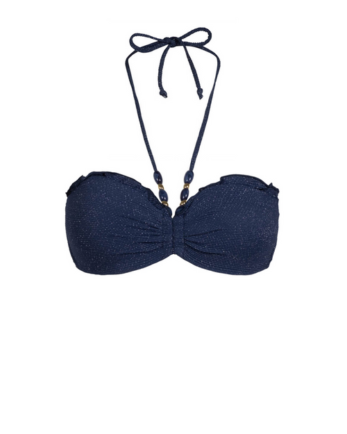 Alexis Top In Marine Blue Metallic