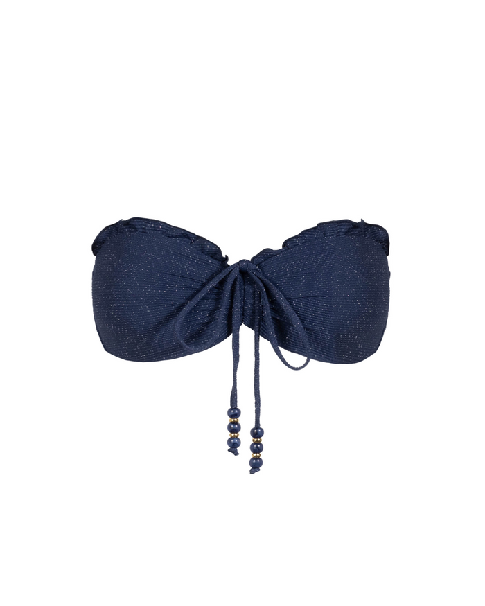 Alexis Top In Marine Blue Metallic