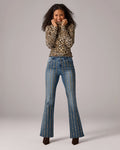 Antique Brass Studded Jean Denim/Medium Wash