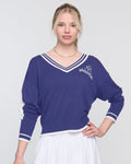 Audrey Varsity Pickleball Sweater – Preppy Pullover | 2025 Pickleball Fashion