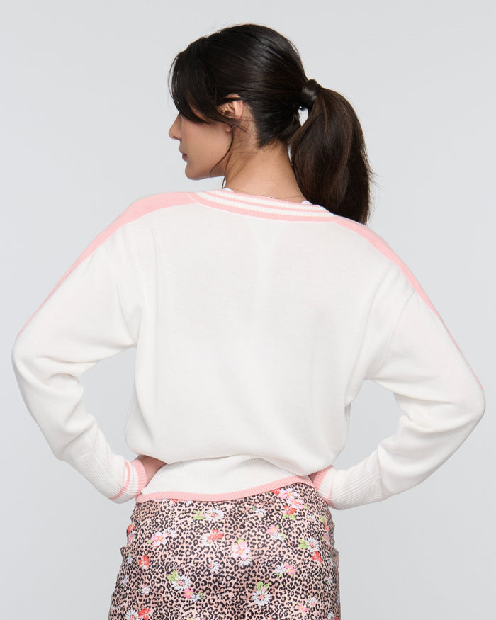 Audrey Varsity Pickleball Sweater – Preppy Pullover | 2025 Pickleball Fashion