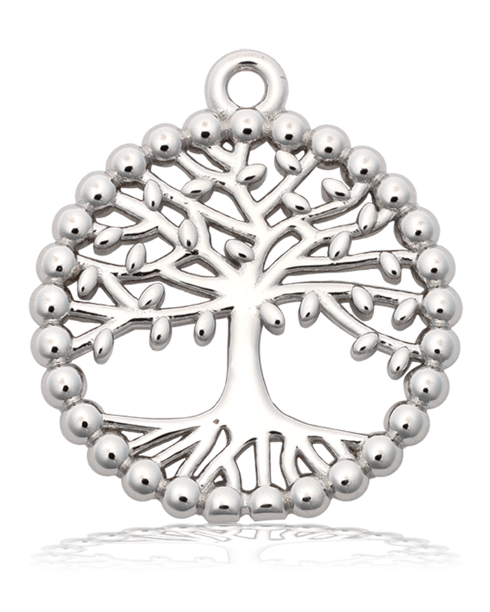 Australian Agate Gemstone Bracelet with Family Tree Sterling Silver Charm