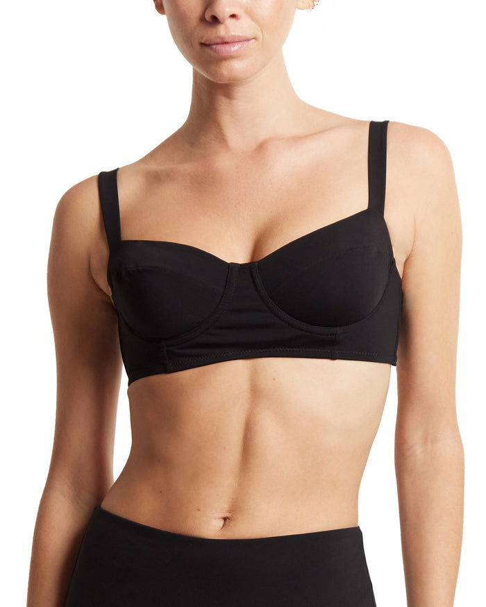 Balconette Bikini Swimsuit Top Black