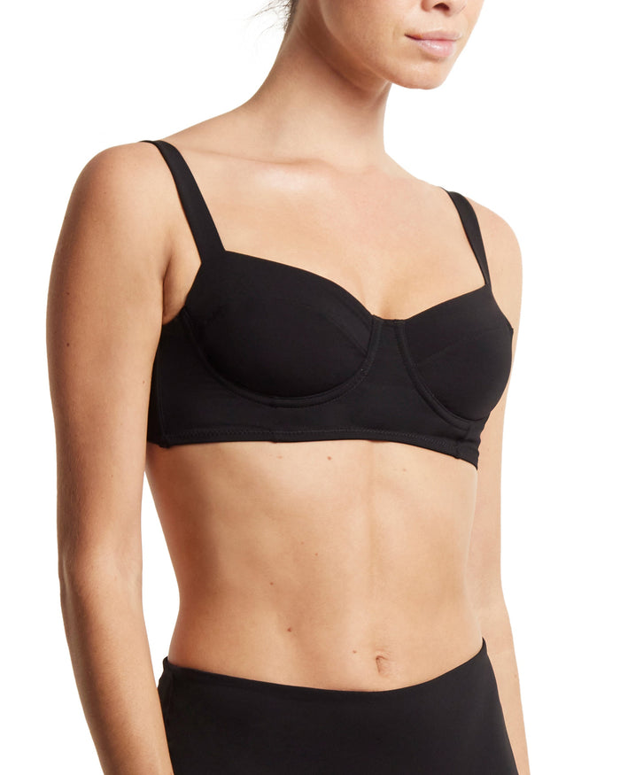Balconette Bikini Swimsuit Top Black