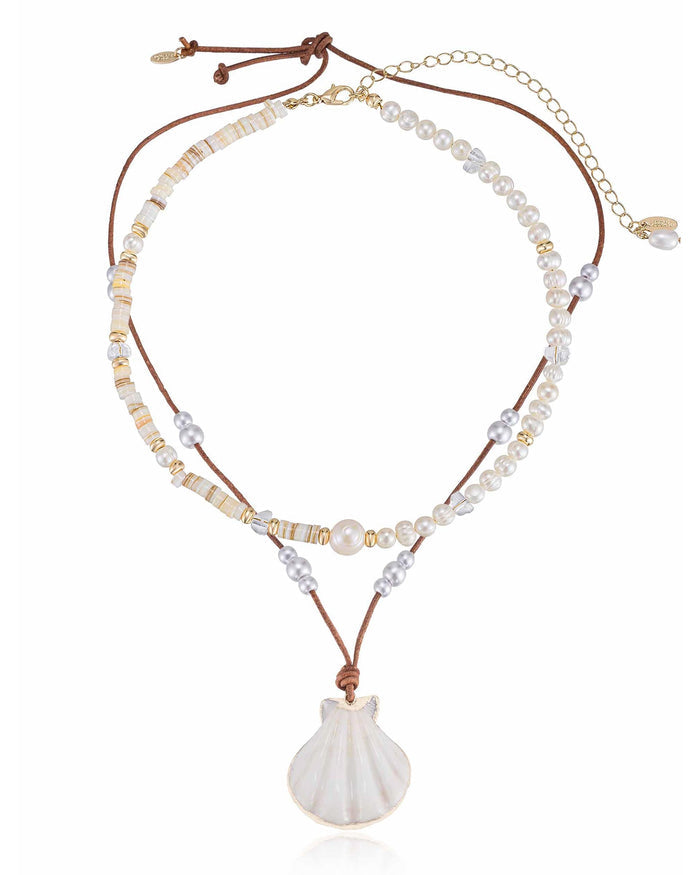 Beach Days Shell Pendant Necklace Set