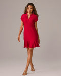 Beyond Travel Cap Sleeve Dress Tango Red