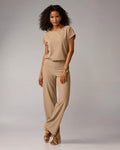 Beyond Travel High Rise Palazzo Pant Natural