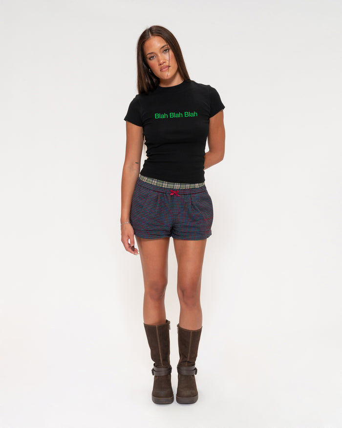 Blah Blah Blah Black Longline Baby Tee