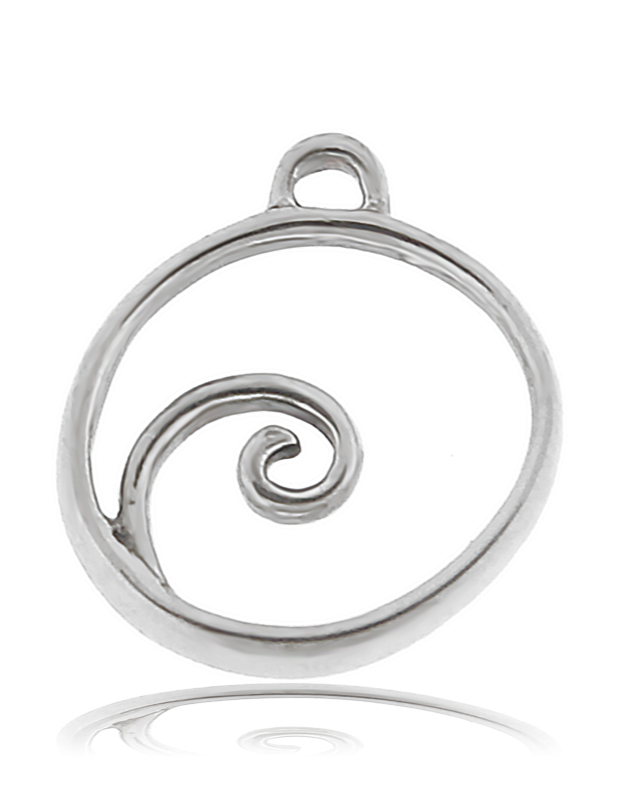Blue Aquamarine Gemstone Bracelet with Wave Sterling Silver Charm