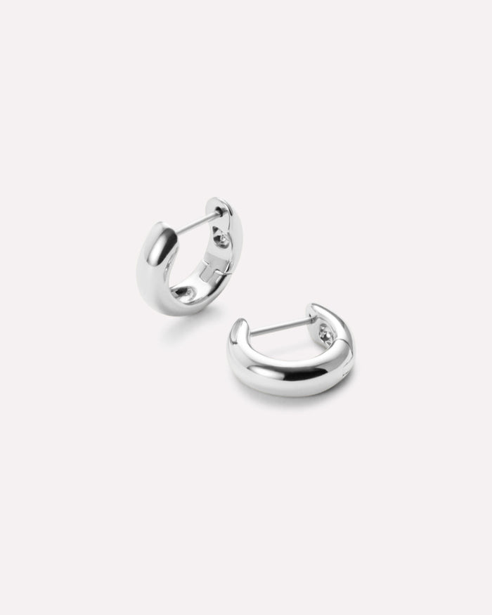 Bold Huggie Hoops - Giulia Silver