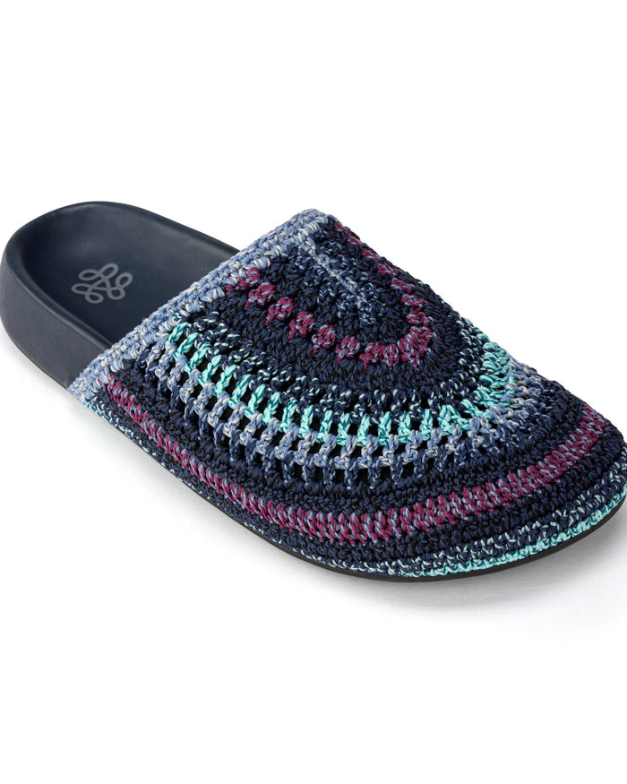 Bolinas Clog - Hand Crochet - Lapis Stripe
