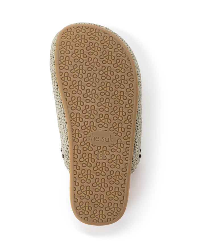 Bolinas Clog - Hand Crochet - Natural Grey Medallion