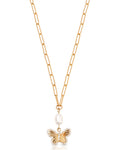 Butterfly Pearl Chain Necklace