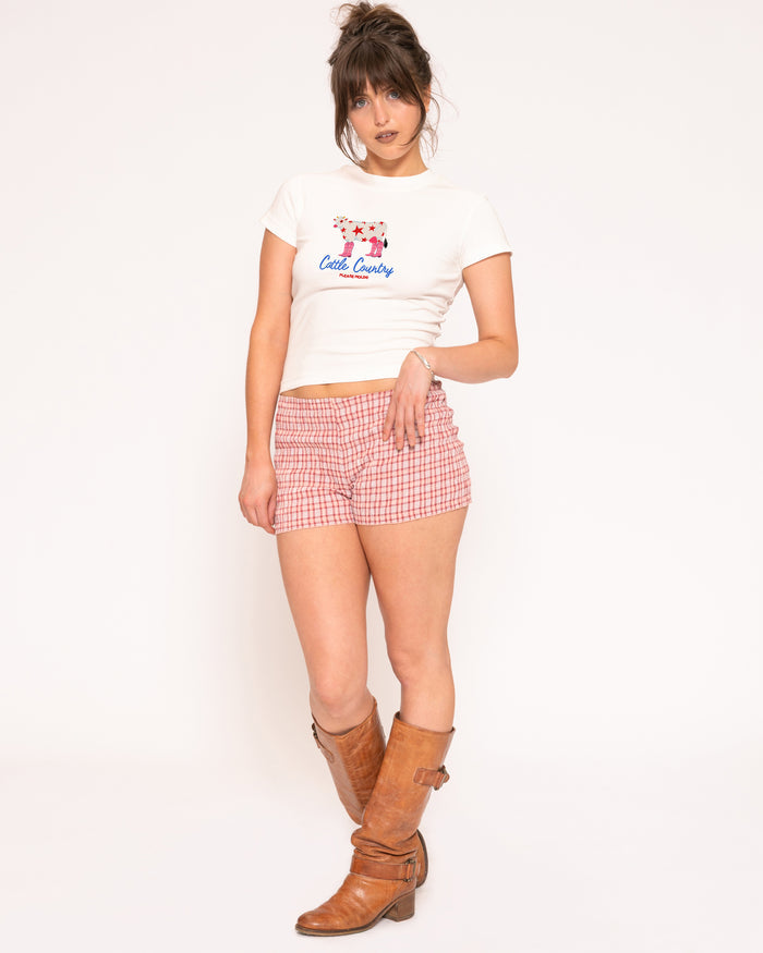 Cattle Country White Longline Baby Tee