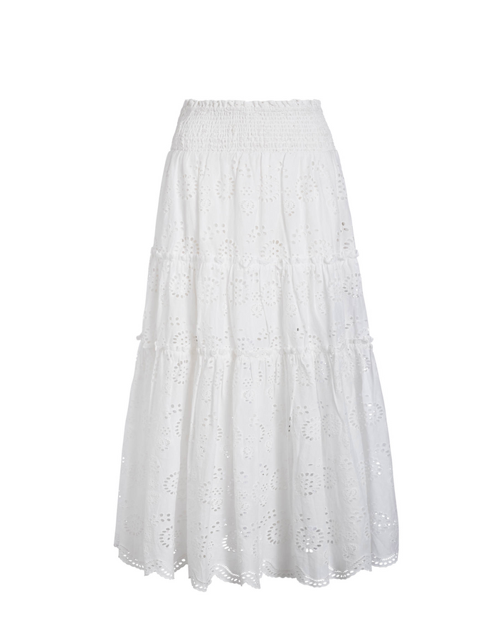 Charlie Skirt In Fresh White Eyelet