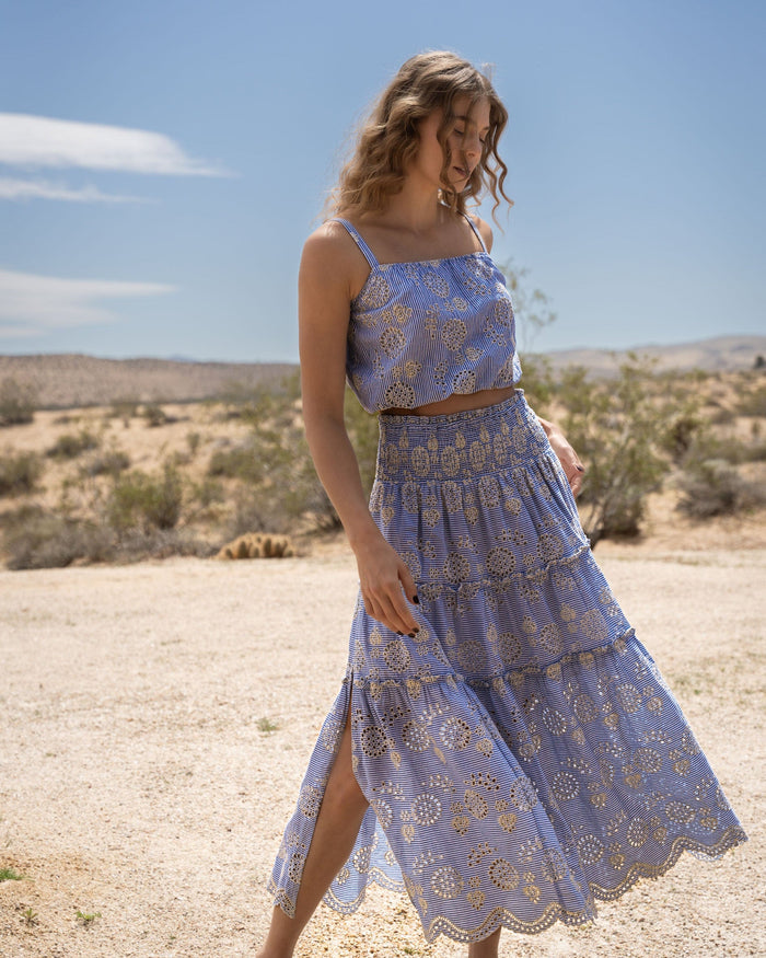 Charlie Skirt In Pinstripe Eyelet