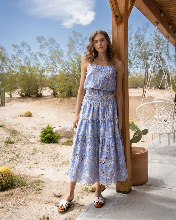 Charlie Skirt In Pinstripe Eyelet