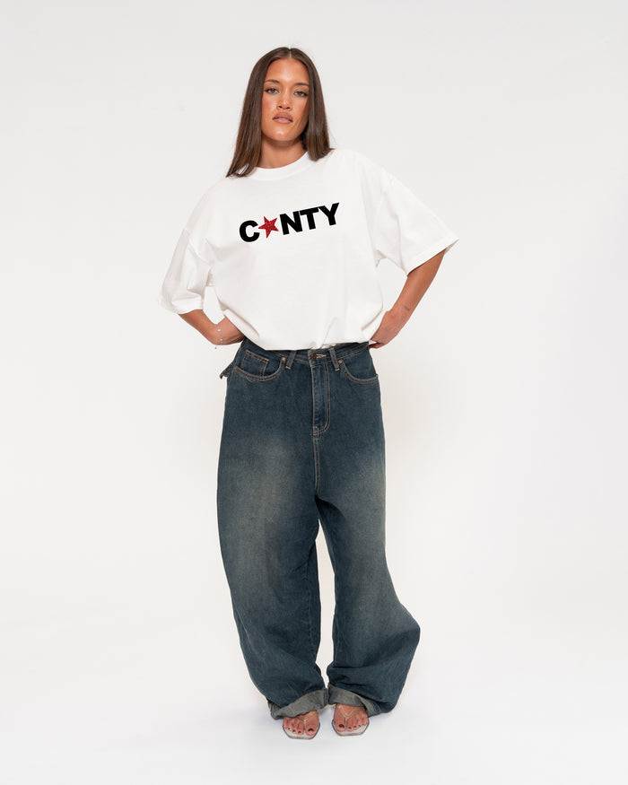 C*NTY White Boxy Crop Tee