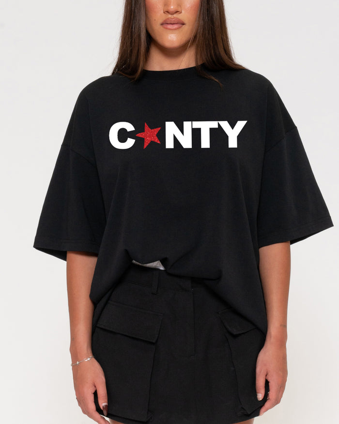 C*NTY Black Boxy Crop Tee