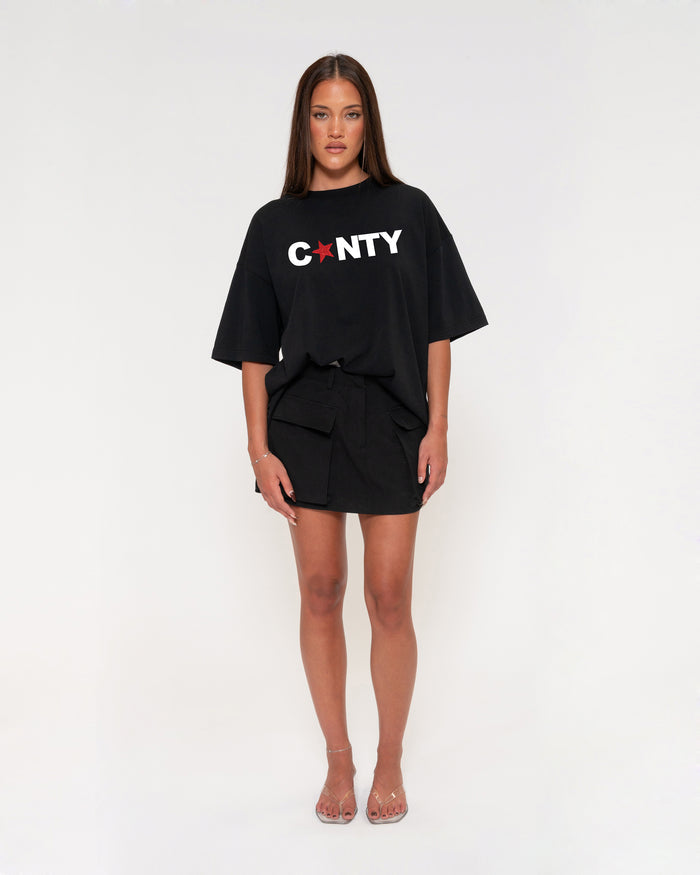 C*NTY Black Boxy Crop Tee