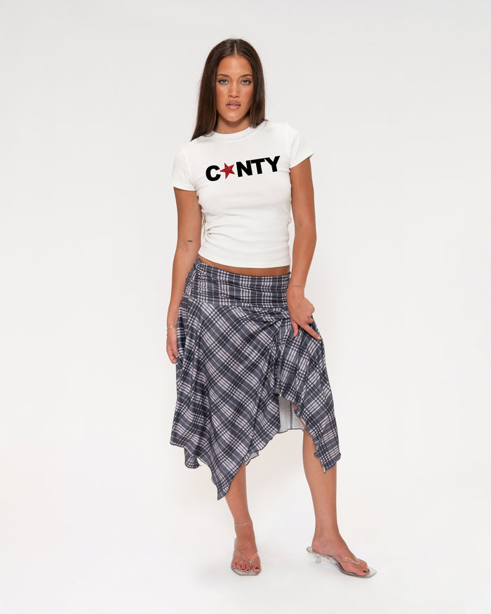 C*NTY White Longline Baby Tee