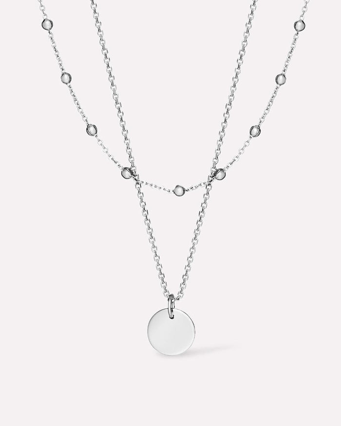 Coin Necklace Set - Willow Silver