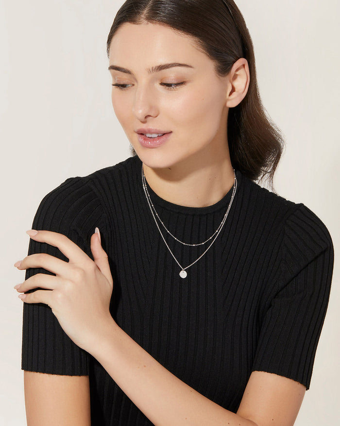 Coin Necklace Set - Willow Silver