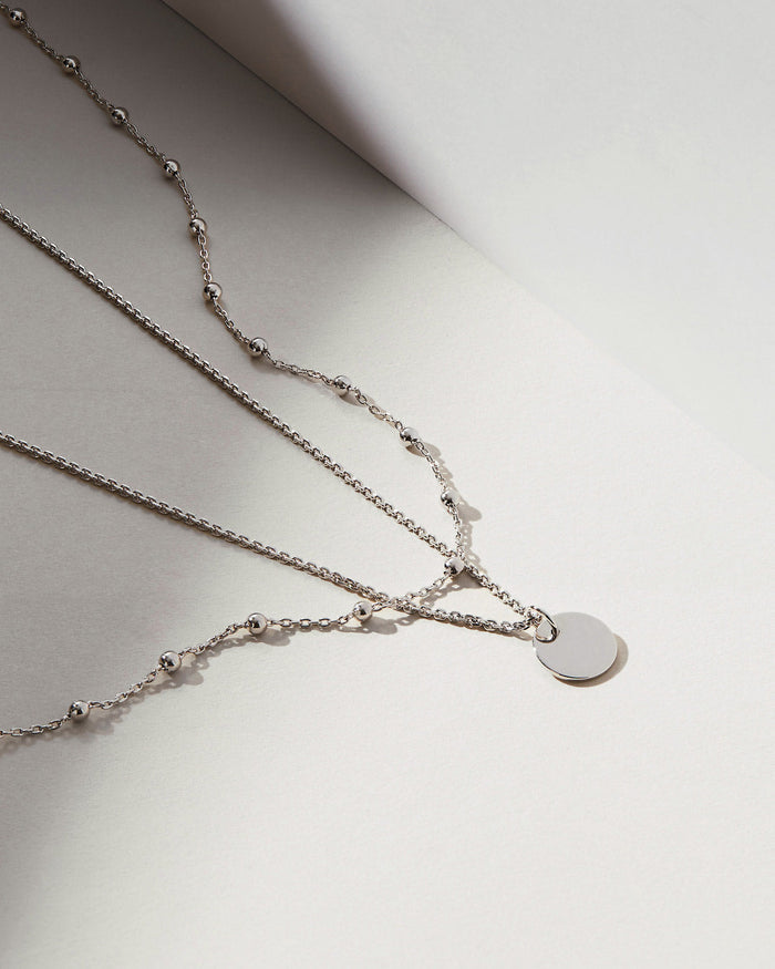 Coin Necklace Set - Willow Silver