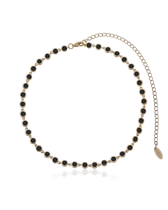 Black Crystal with 18k Gold Plating / One Size