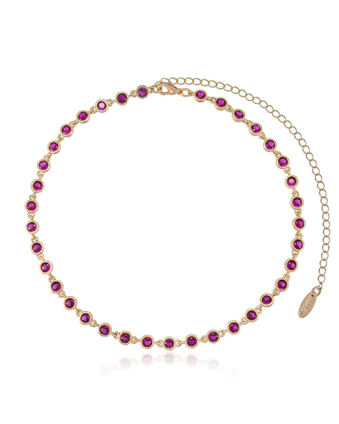 Ruby Crystal with 18k Gold Plating / One Size