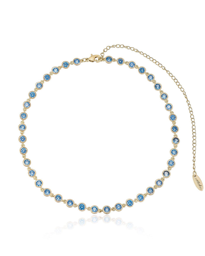 Aqua Crystal with 18k Gold Plating / One Size