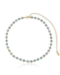 Aqua Crystal with 18k Gold Plating / One Size
