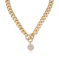 Crystal Disc Charm and Chain Necklace