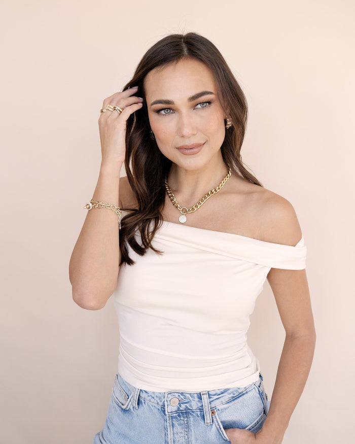 Crystal Disc Charm and Chain Necklace