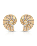 Crystal Studded Nautilus Shell Earrings