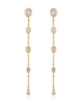 Dainty Bezel Crystal Dangle Earrings
