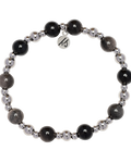 Day by Day Collection- Silver Obsidian Gemstone Bracelet