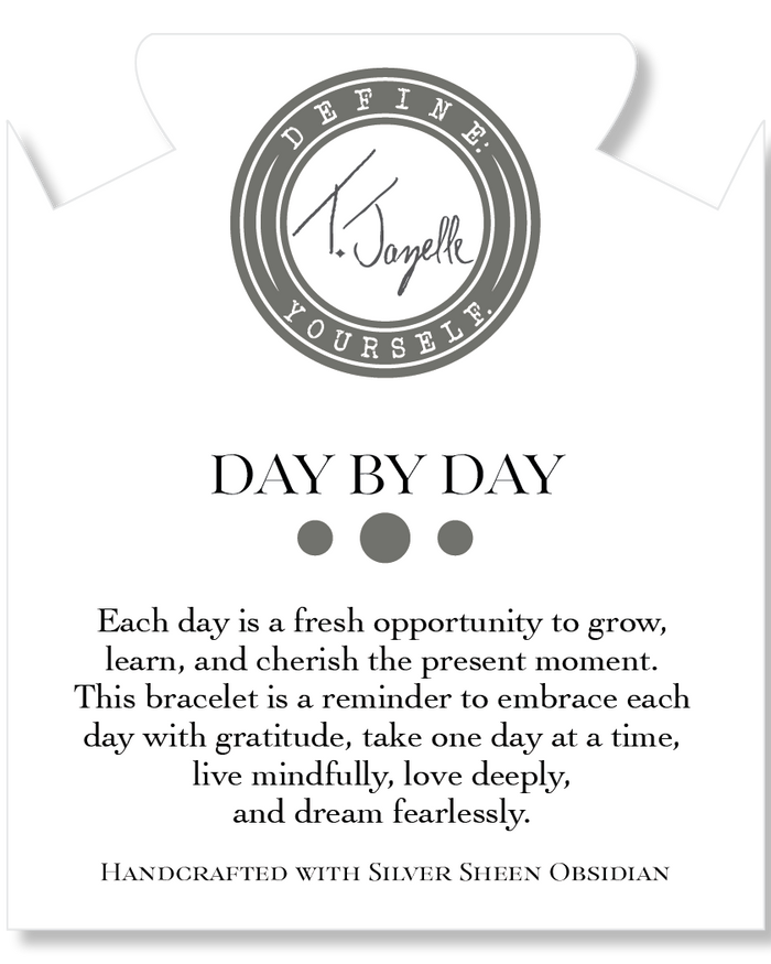 Day by Day Collection- Silver Obsidian Gemstone Bracelet
