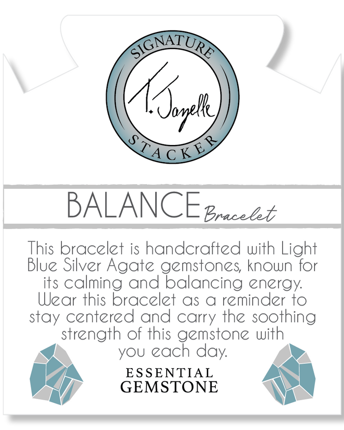 Defining Bracelet- Balance Bracelet with Blue Silver Agate Gemstones