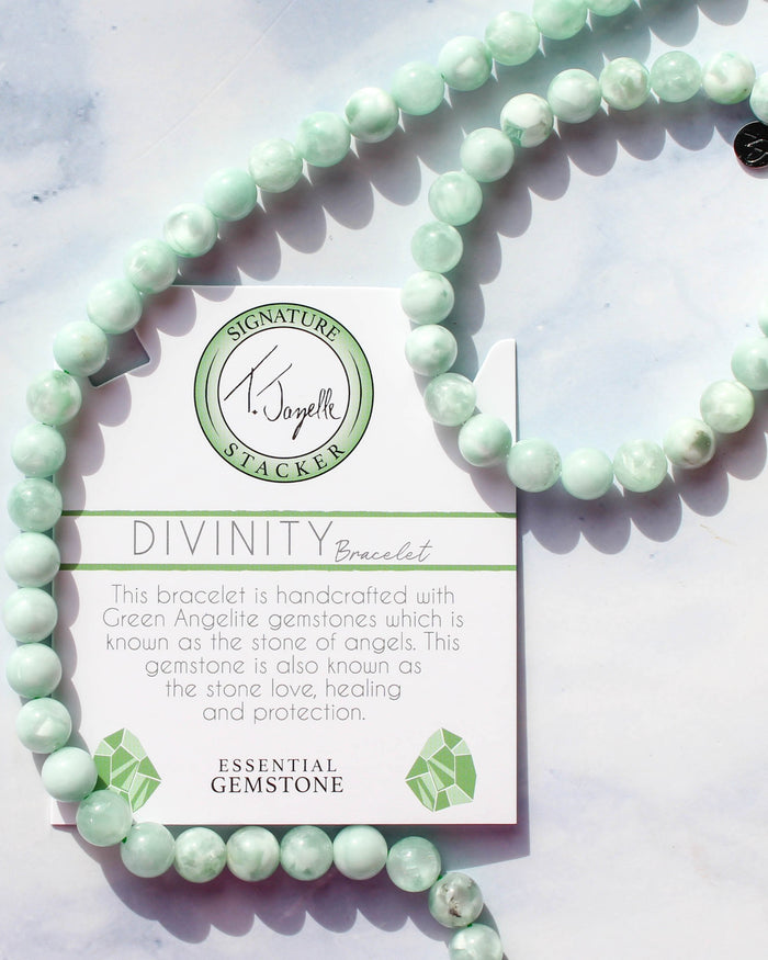 Defining Bracelet- Divinity Bracelet with Green Angelite Gemstones